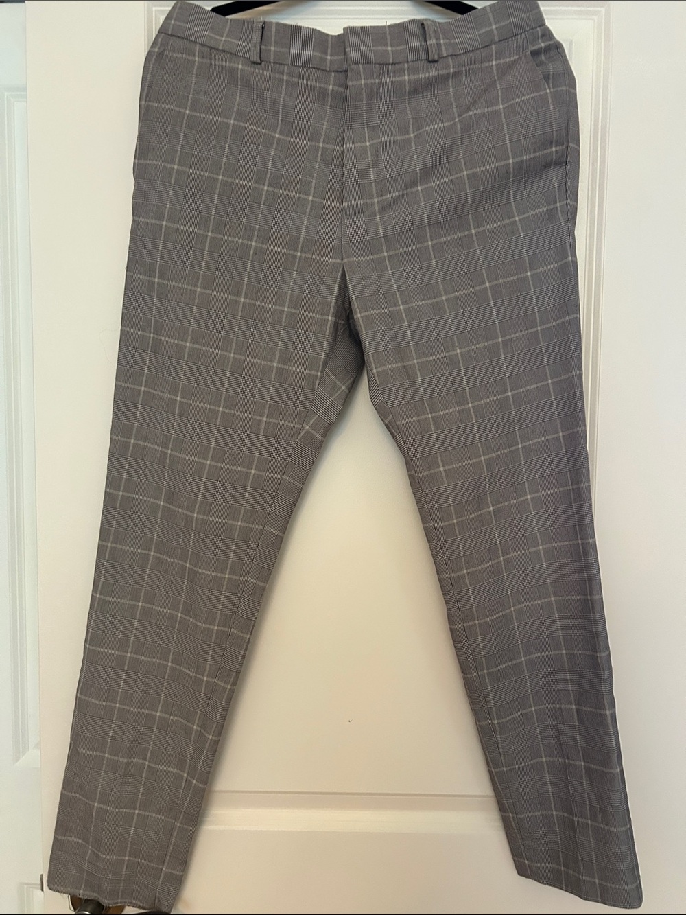 H&M Black Pants with Gray Glen Plaid Lining